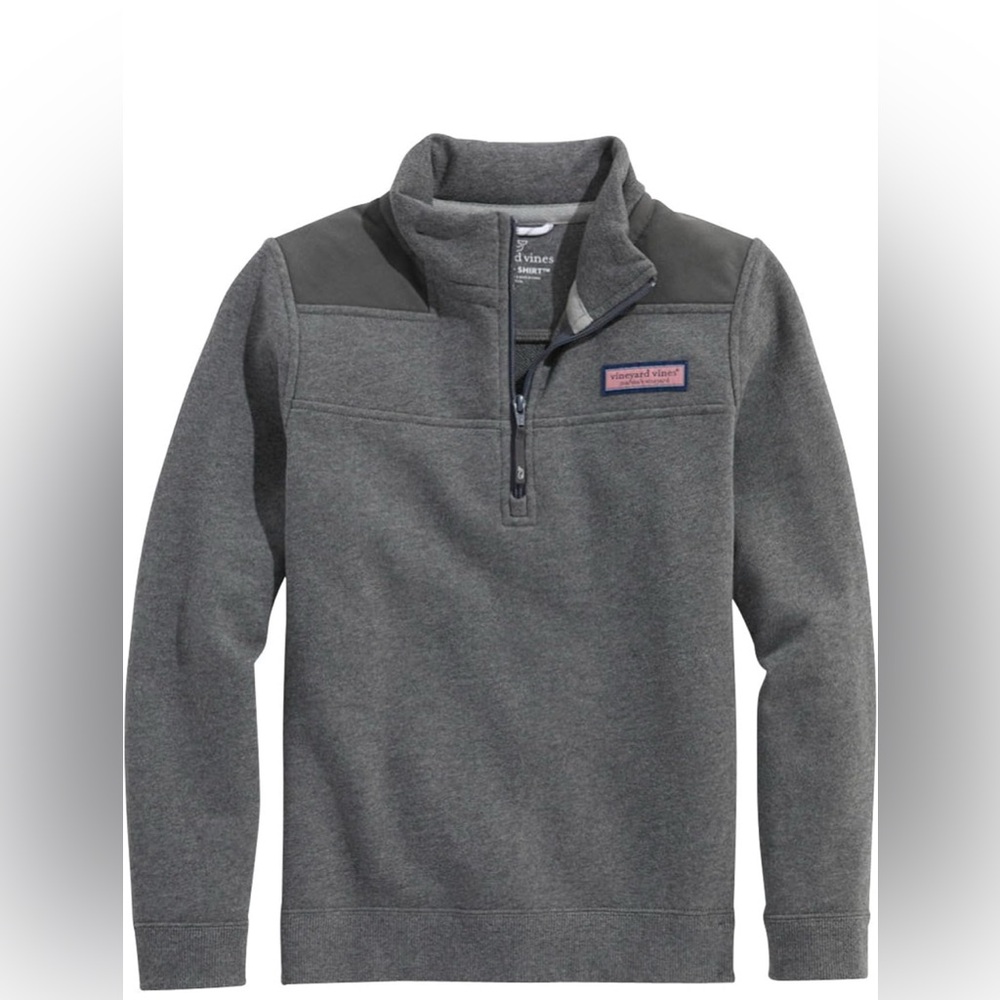 Vineyard Vines Charcoal Quarter-Zip Boys Shep Short, XL